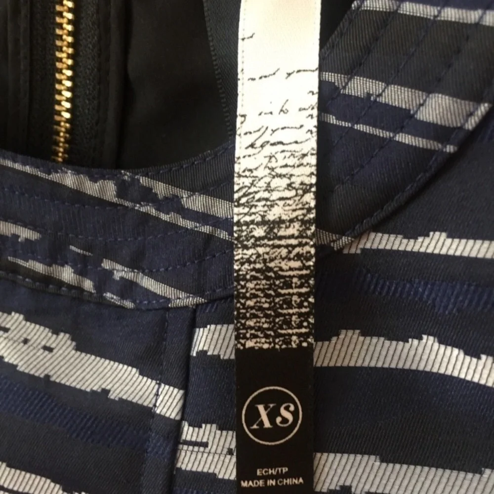 Kensie One Piece Navy stripped Knee High Dress - Picture 3 of 8